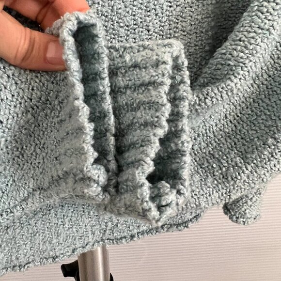 Hippie Rose Blue Crewneck Crop Knit Sweater Sz M - Picture 5 of 10